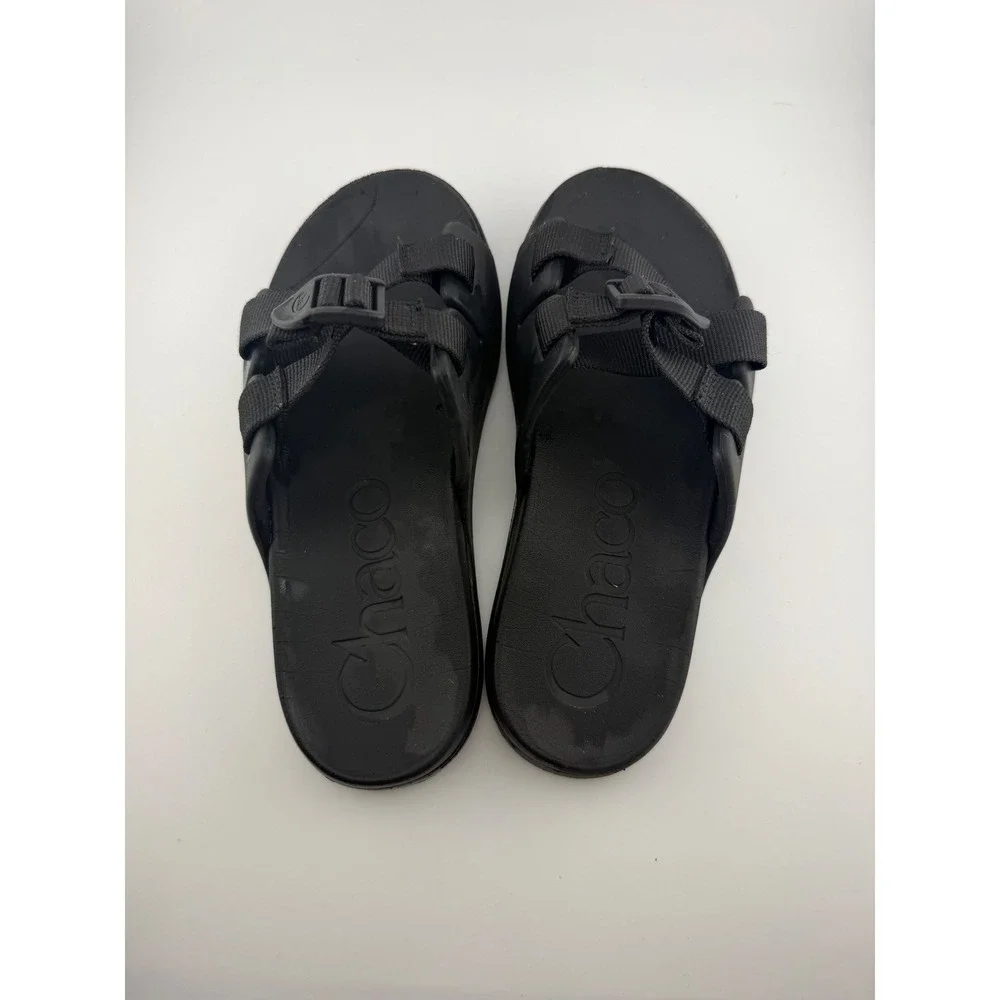 Chaco Chillos Slides Kids Size‎ K4 Black Adjustable Strap Lightweight Sandals